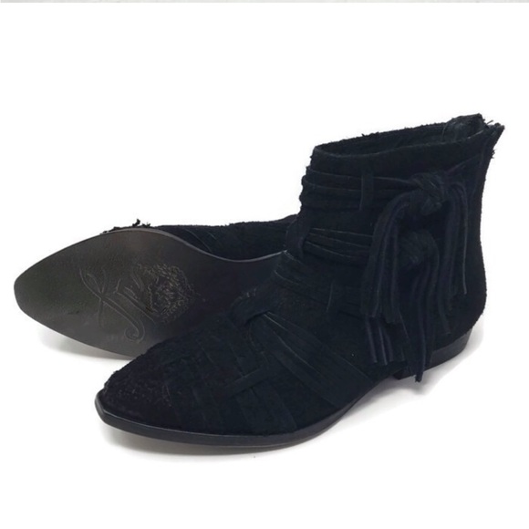 FREE PEOPLE DECADES SUEDE FRINGE BOOTIES - Picture 3 of 3